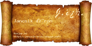 Jancsik Áron névjegykártya