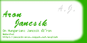 aron jancsik business card